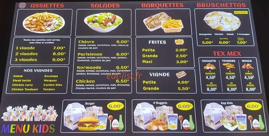 Tacos king — carte page 1