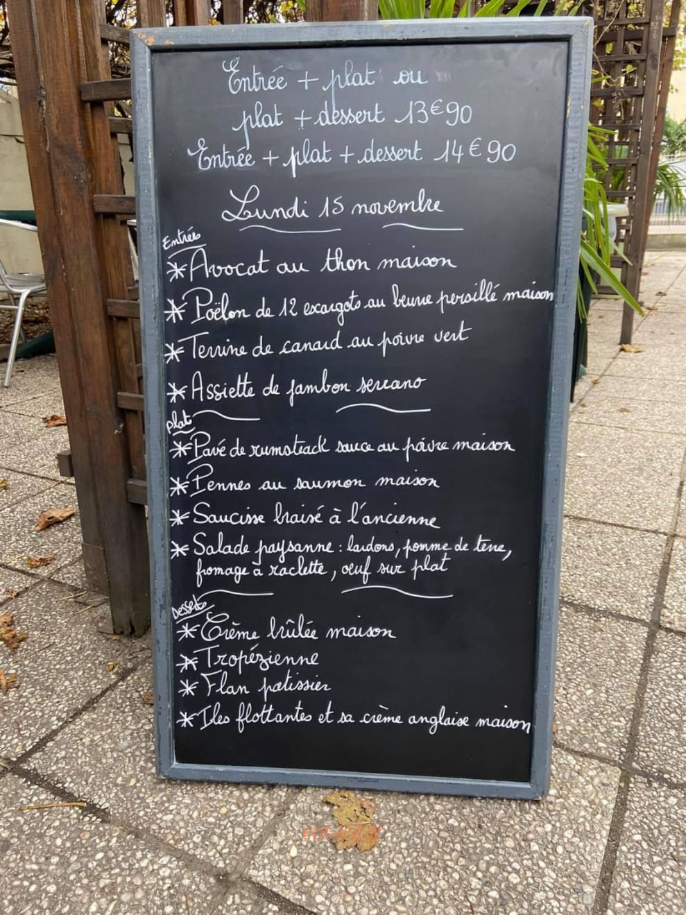 Le Bistrot Du Halage — carte page 1