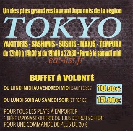 Carte et menu de Le Tokyo à Sotteville les Rouen — Le buffet