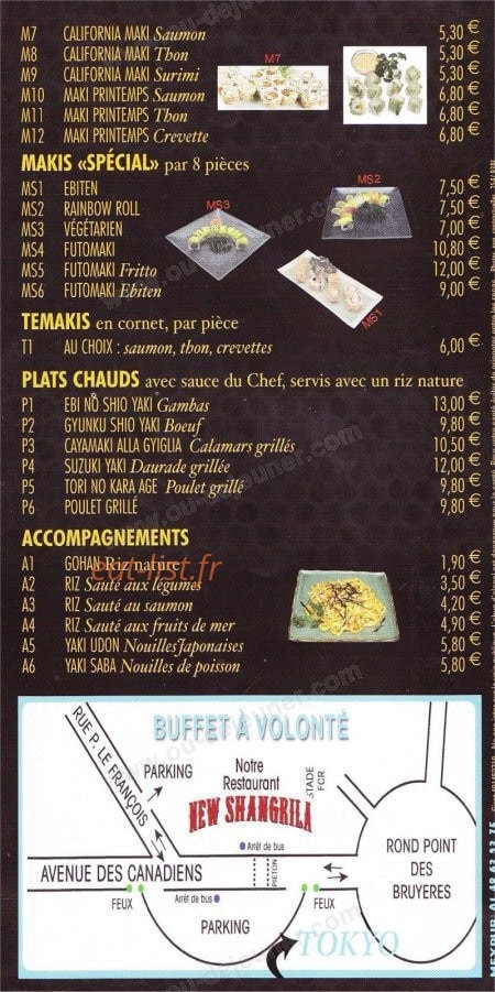 Carte et menu de Le Tokyo à Sotteville les Rouen — Les makis, temakis,....
