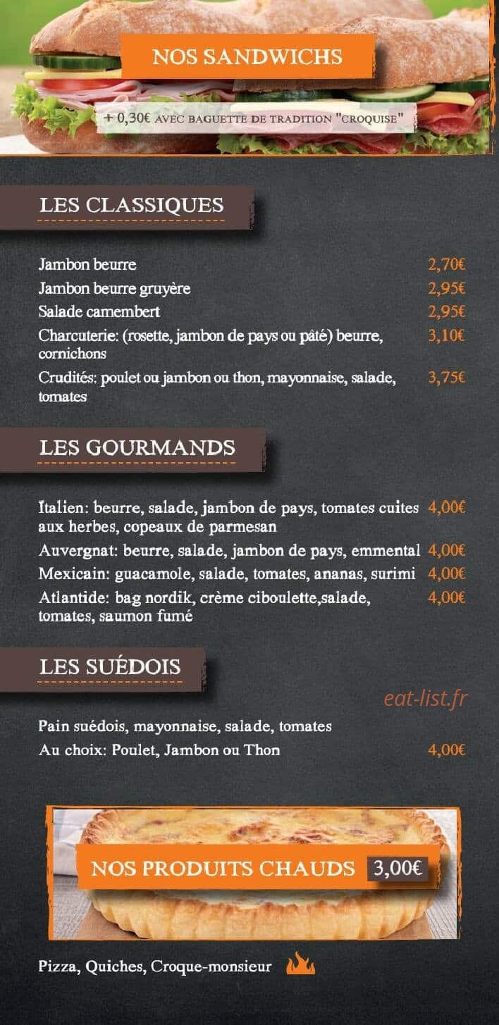 Carte et menu de Les douceurs de Lola à Sotteville les Rouen — Sandwiches