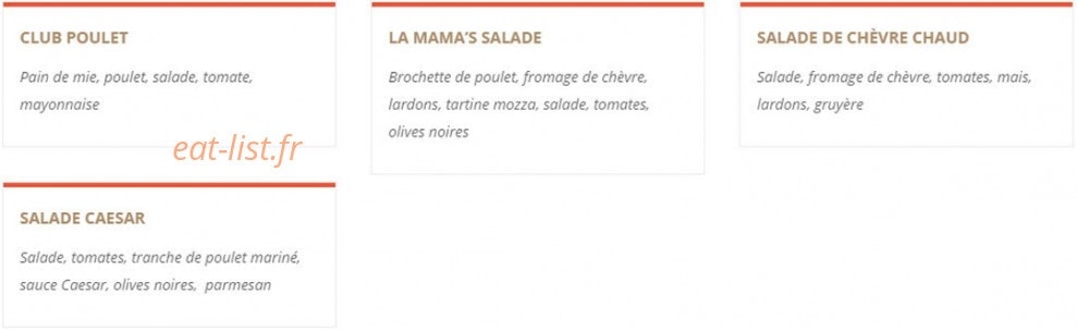 Mama Steak House — carte page 2