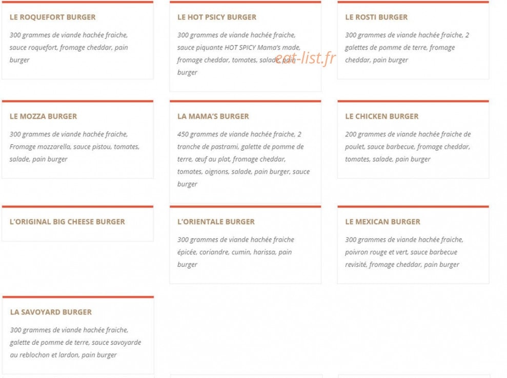 Mama Steak House — carte page 4