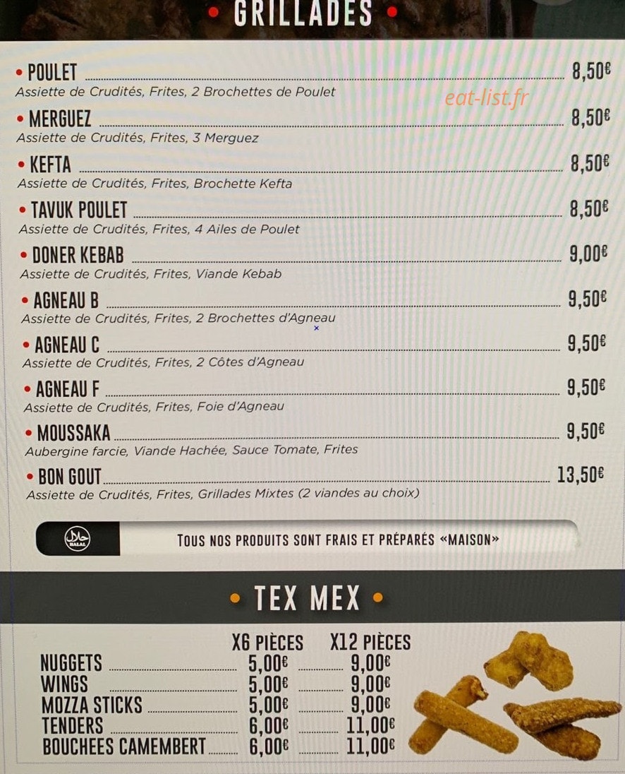 Au bon gout — carte page 1