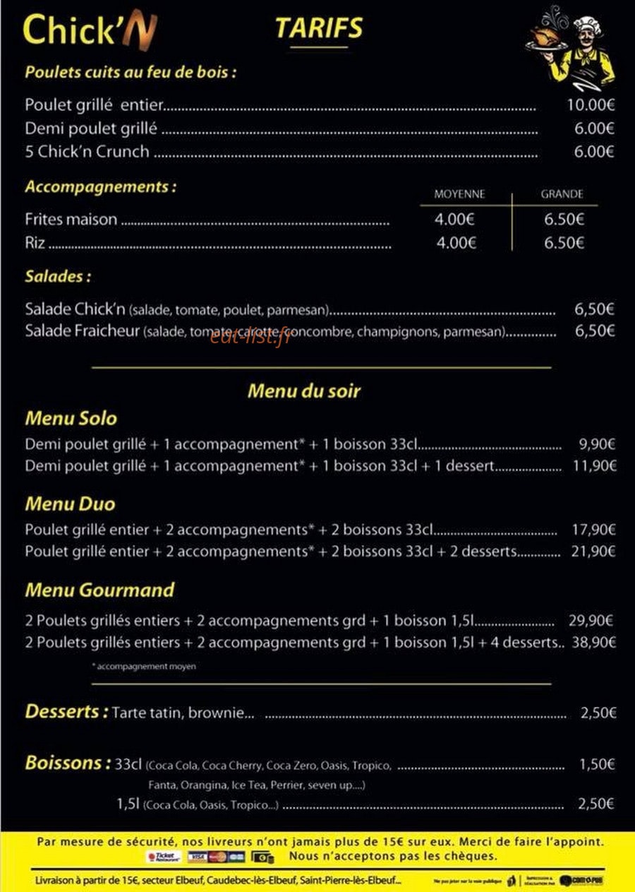 Chick'N 1 — carte page 2