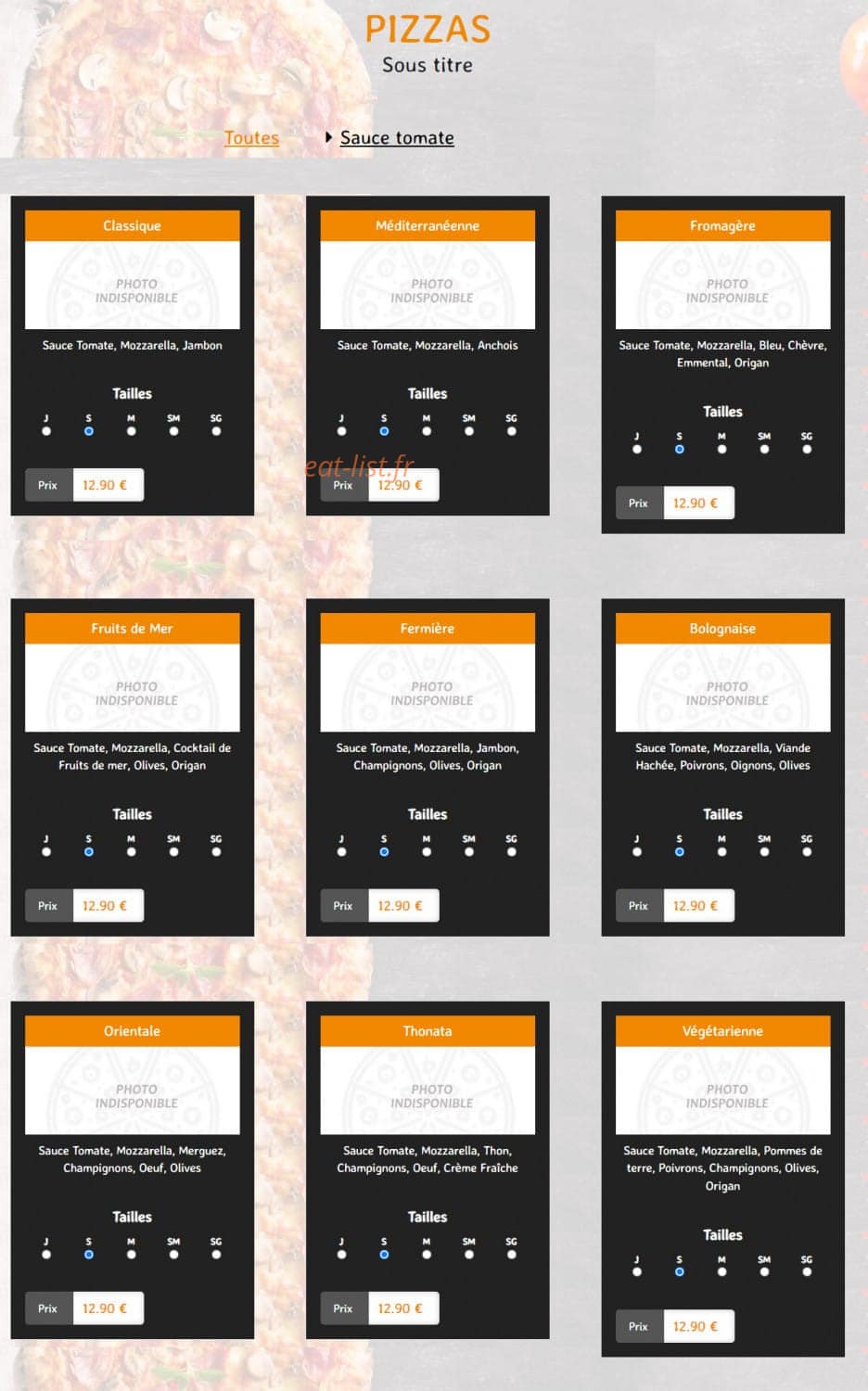 New Pizza — carte page 2