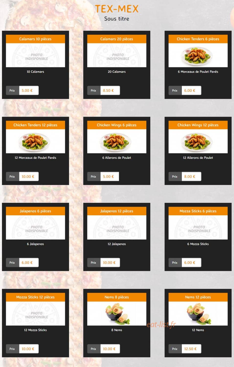 New Pizza — carte page 8