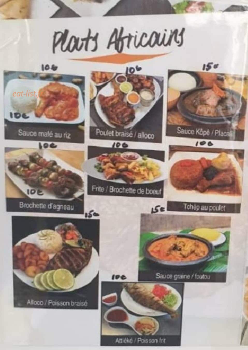 Restaurant chez Maman Léo — carte page 1