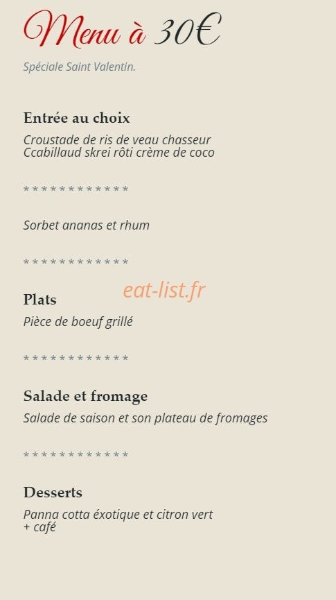 Auberge de la gare — carte page 1
