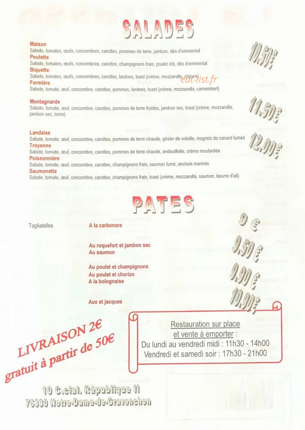 La terrasse — carte page 1