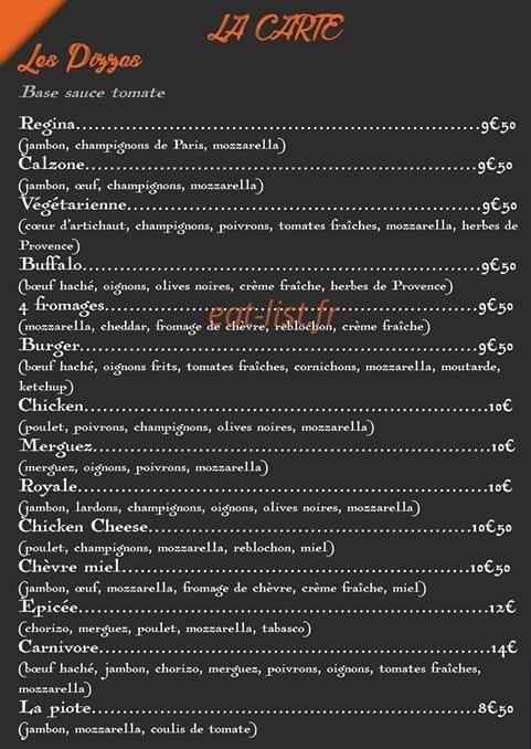 Chez Tophie — carte page 1