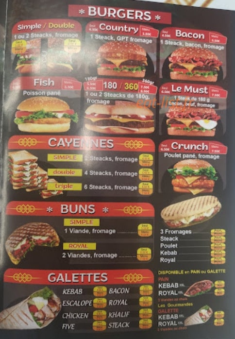 Epi Delices — carte page 1