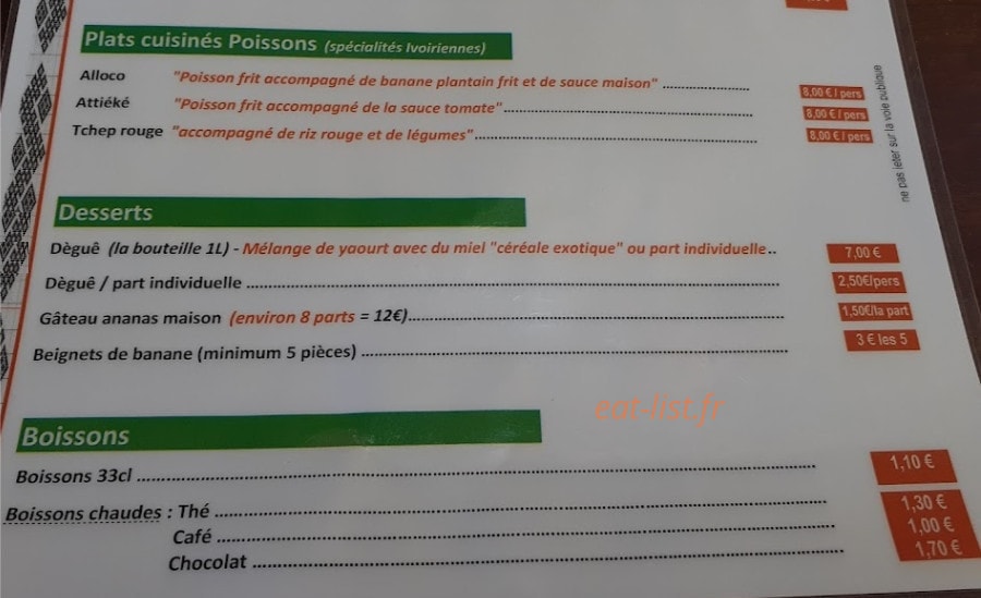Ivoire saveurs — carte page 3