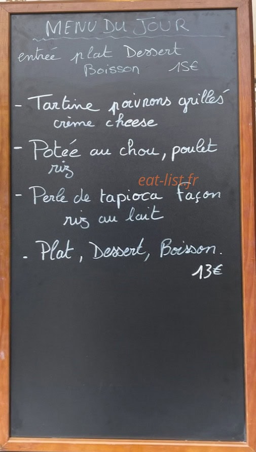 Le CosmopolEat — carte page 1