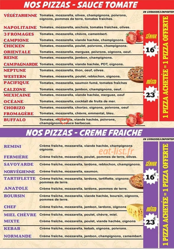 Anatole Kebab — carte page 2
