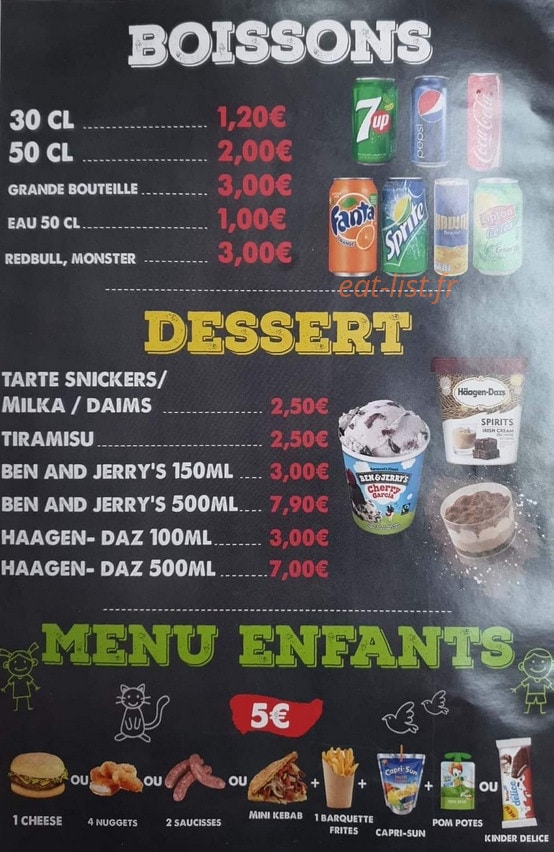 Anatole Kebab — carte page 7