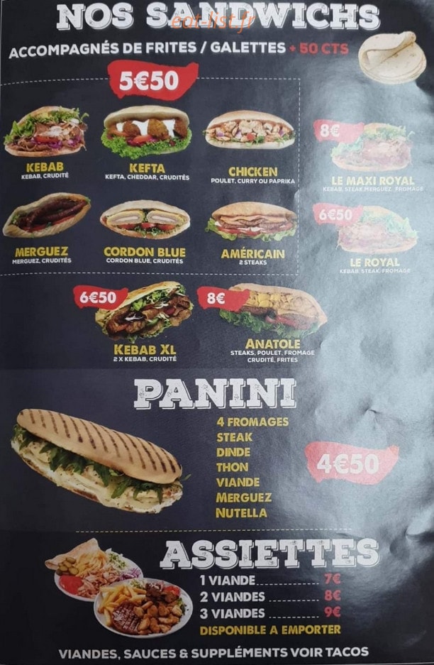 Anatole Kebab — carte page 4