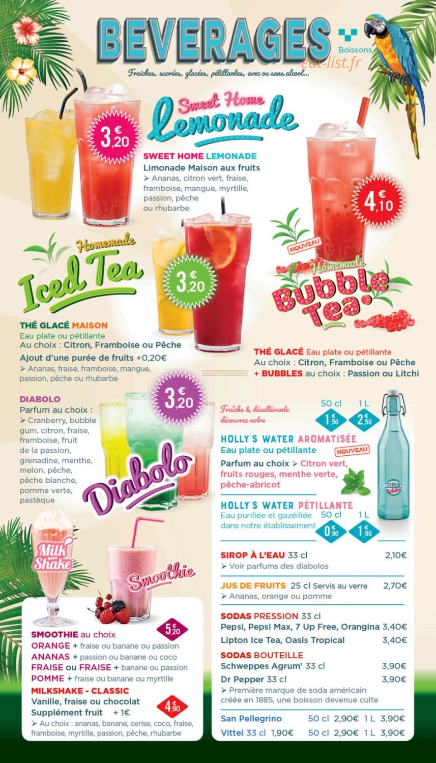 Holly's Diner — carte page 16