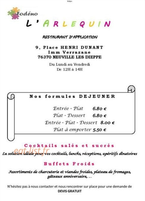 L'Arlequin — carte page 1