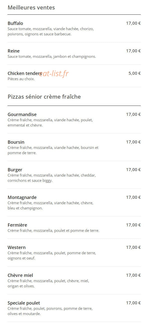 E-pizza — carte page 1