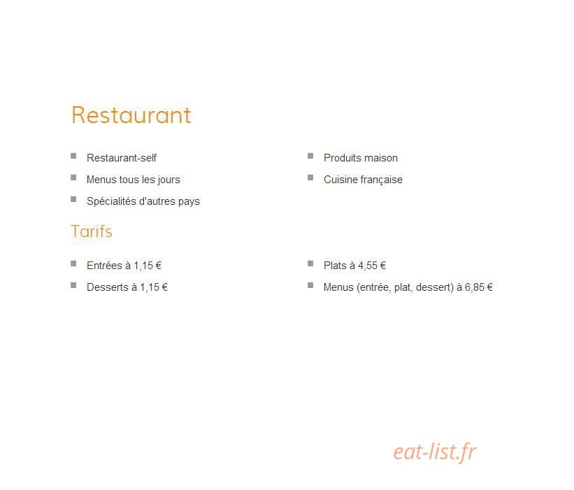 Restaurant Chez René — carte page 1