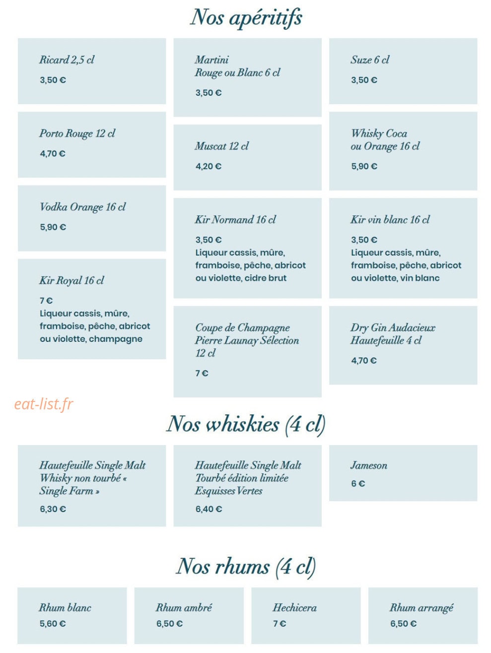 Chez Déborah — carte page 11