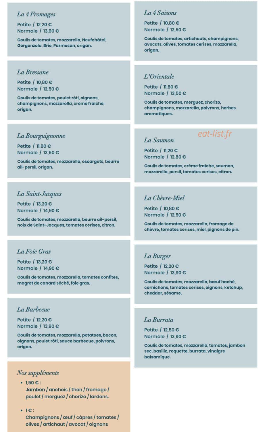 Chez Déborah — carte page 5