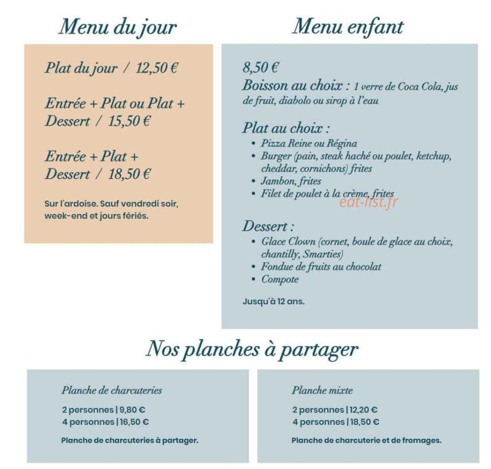 Chez Déborah — carte page 1