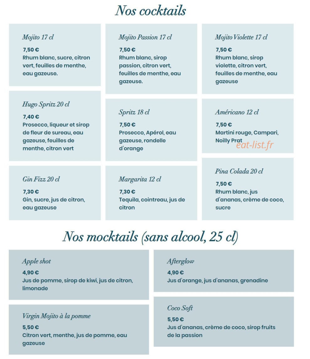 Chez Déborah — carte page 12