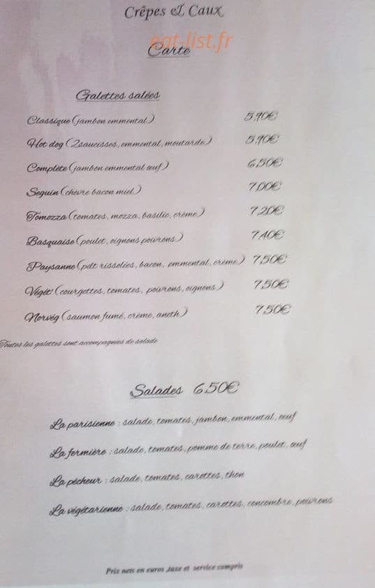 Crêpes & Caux — carte page 3