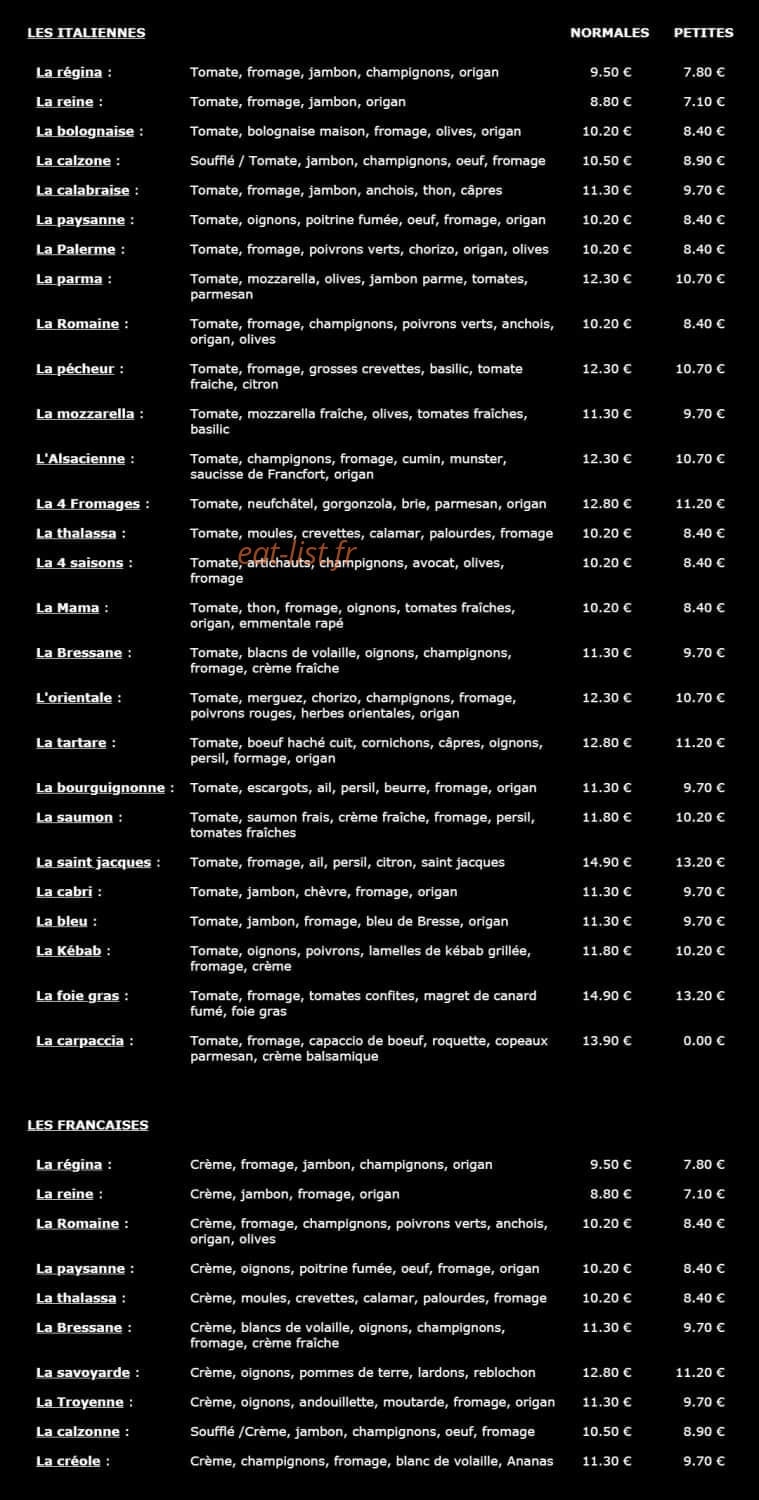 Mama pizz — carte page 2