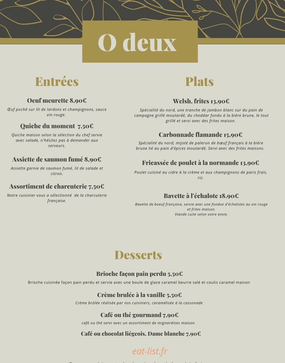 O Deux — carte page 1