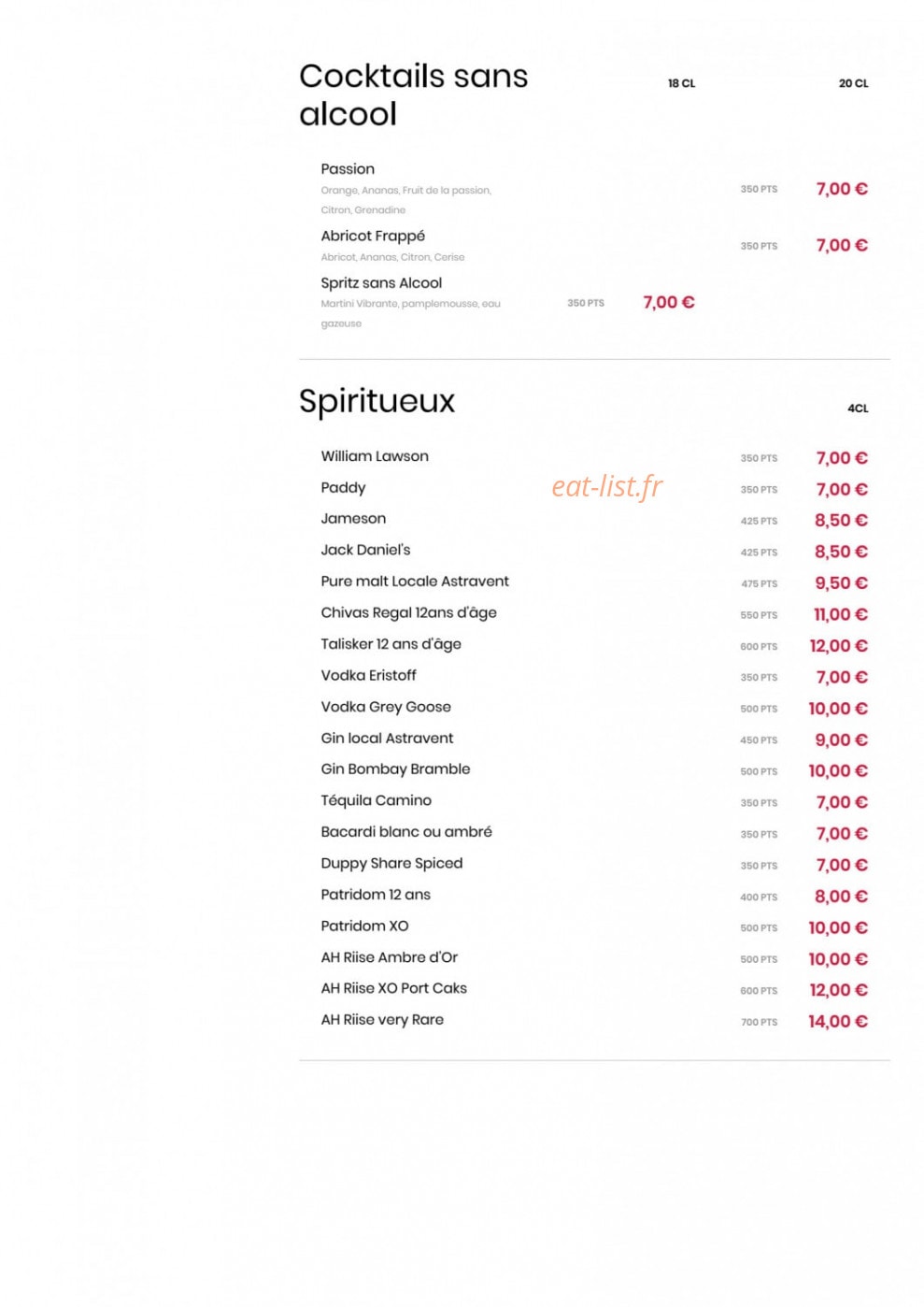 Comptoir JOA — carte page 6