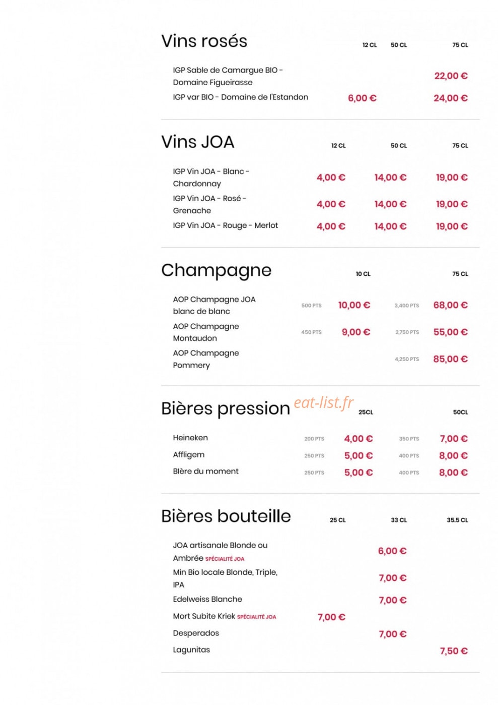 Comptoir JOA — carte page 4