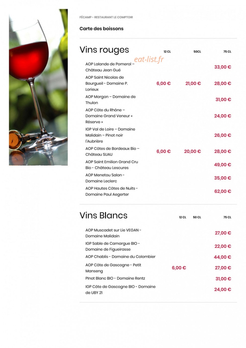 Comptoir JOA — carte page 3