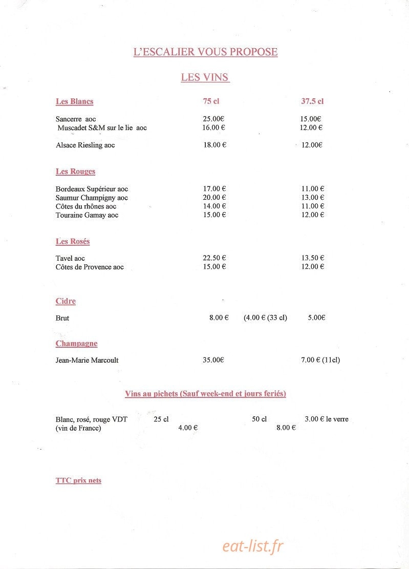 L'Escalier — carte page 7