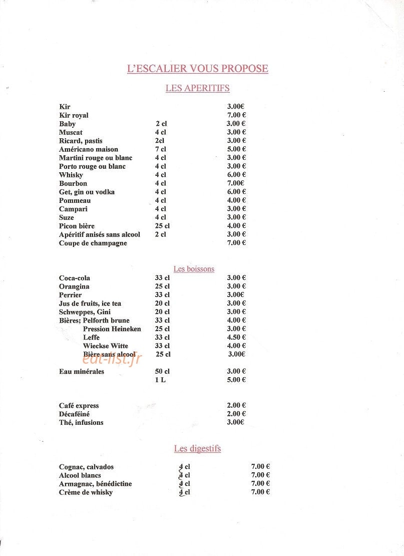 L'Escalier — carte page 8