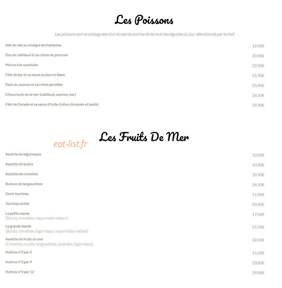 La Plage — carte page 2