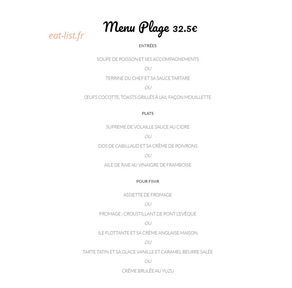La Plage — carte page 5