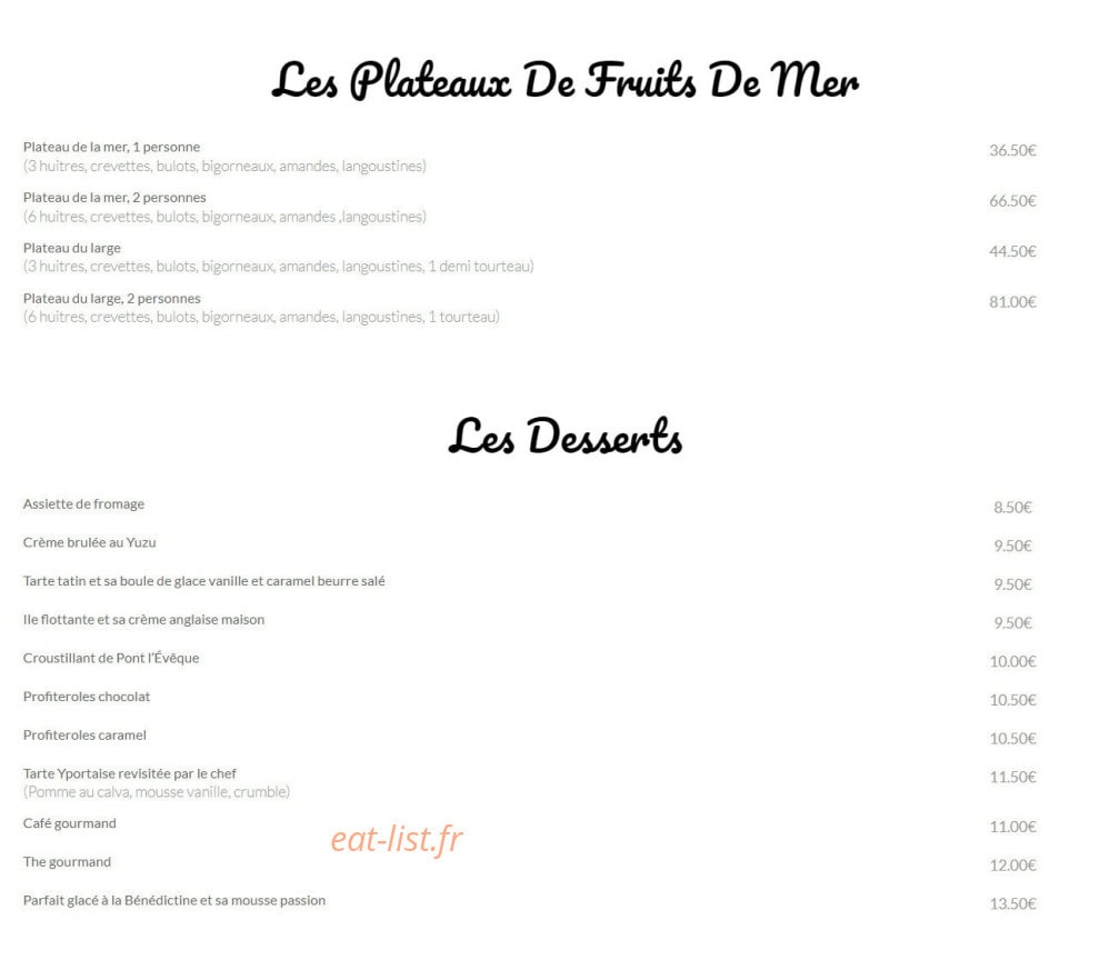 La Plage — carte page 3