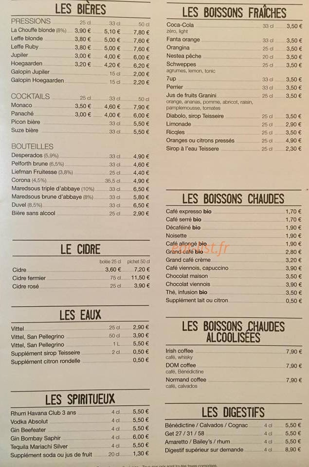 Le Pavillon — carte page 6