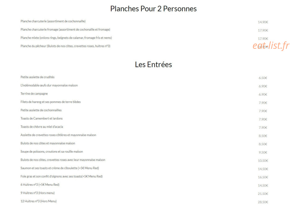 Le Red Rock — carte page 1