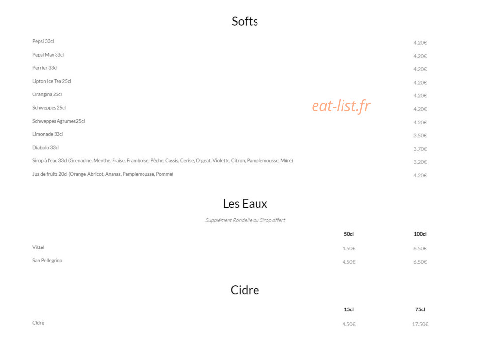 Le Red Rock — carte page 9
