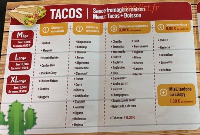 Lei' tacos — carte page 3