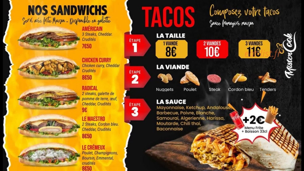 Mister Cook — carte page 1