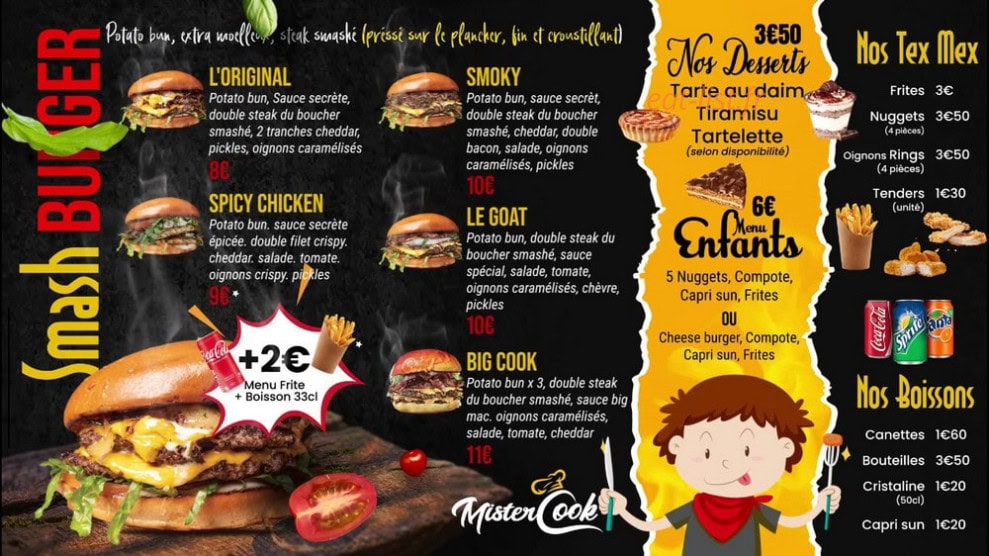 Mister Cook — carte page 2