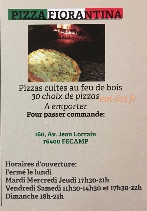 Pizza Fiorentina — carte page 1
