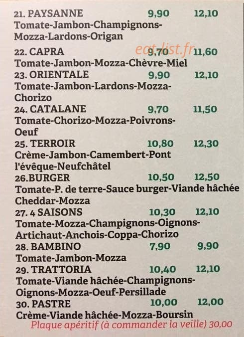 Pizza Fiorentina — carte page 4