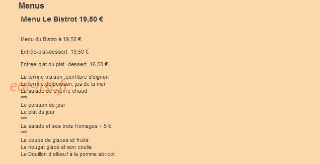 Restaurant Le Bailliage — carte page 2