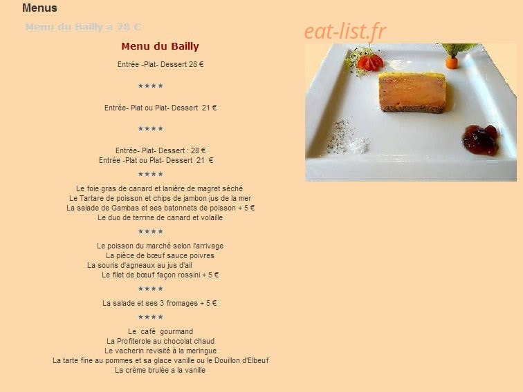Restaurant Le Bailliage — carte page 1